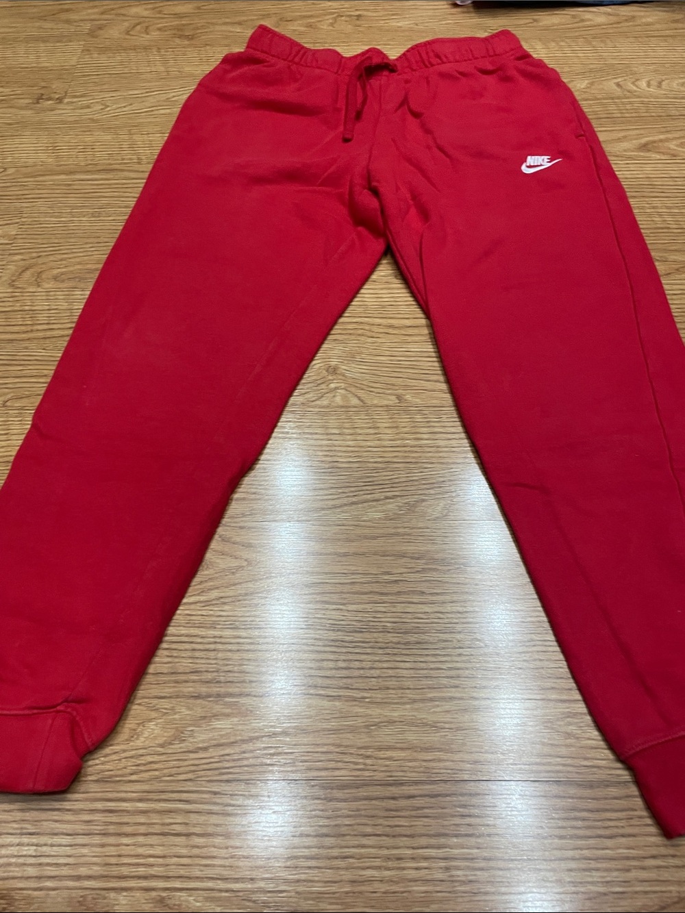 Nike Kids Red Jogger Sweatpants with White Logo